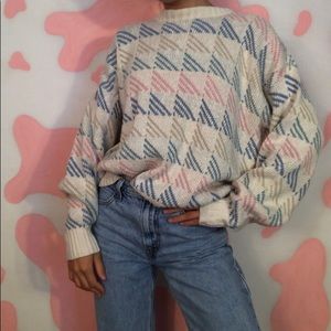 Unisex vintage 80s style preppy sweater